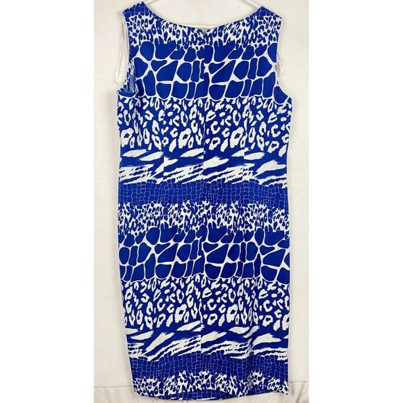 Maya Brooke Blue Dress Animal Pattern Blue Tank Sz. 16W - Picture 5 of 11